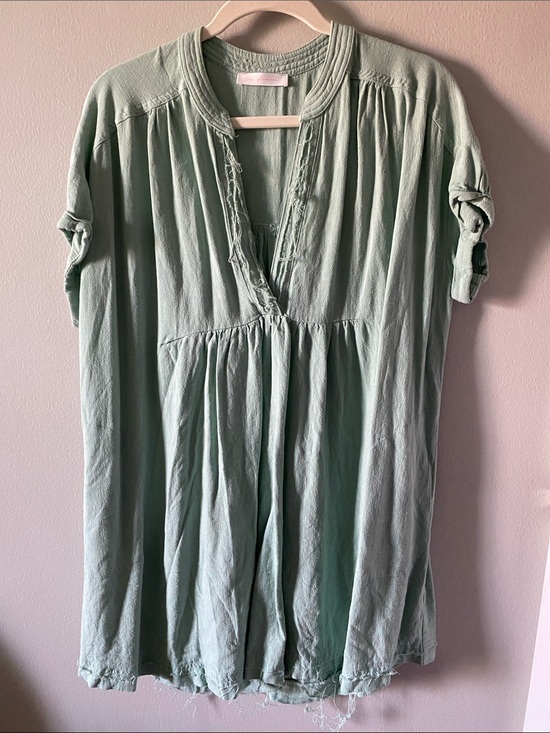 Dresses & Skirts - Light Sage Green Boho V-Neck Tunic